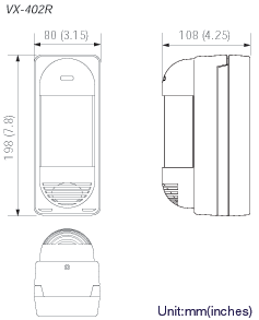 Dimensions du détecteur Dimensions du détecteur
